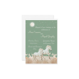 elegant boho paarden bruiloft uitnodiging