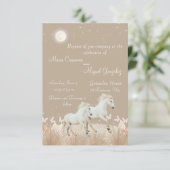 elegant boho paarden bruiloft uitnodiging (Staand voorkant)