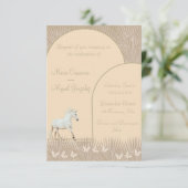 elegant boho paarden bruiloft uitnodiging (Staand voorkant)