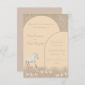 elegant boho paarden bruiloft uitnodiging (Voorkant / Achterkant)
