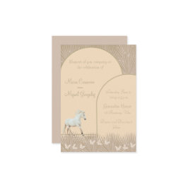 elegant boho paarden bruiloft uitnodiging