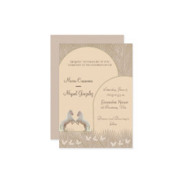 elegant boho paarden houden van huwelijksuitnodigi