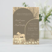 elegant boho paarden houden van huwelijksuitnodigi (Staand voorkant)