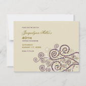 Elegant Boho Paarse spiralen Etnische Volwassendag Save The Date (Voorkant)