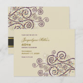 Elegant Boho Paarse spiralen Etnische Volwassendag Save The Date (Voorkant / Achterkant)