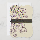 Elegant Boho Paarse Spirals Birthday Party Invite Kaart (Achterkant)