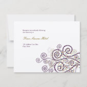 Elegant Boho Paarse Spirals Wedding Reception Kaar Kaart (Voorkant)