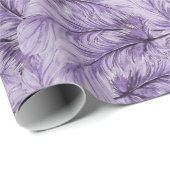 Elegant Boho Paarse Whimsical Waterverf Feather Cadeaupapier (Rol Hoek)