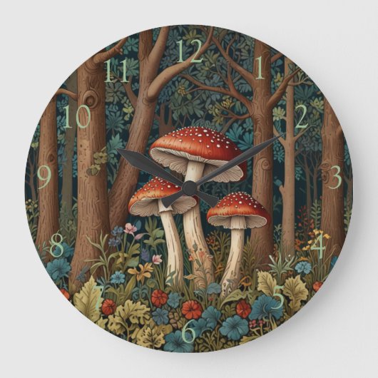 Elegant boho paddenstoel bos grote klok (Voorkant)