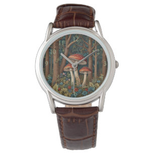 Elegant boho paddenstoel bos horloge