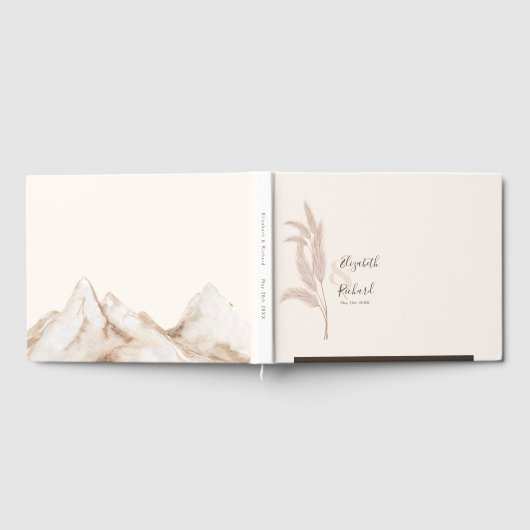 Elegant Boho Pampas Grass Modern Wedding Gastenboek (Volledig)