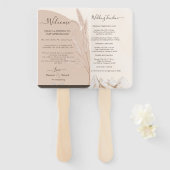 Elegant Boho Pampas Grass Modern Wedding Handwaaier (Voorkant en achterkant)