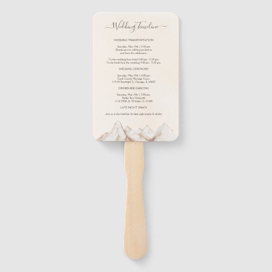 Elegant Boho Pampas Grass Modern Wedding Handwaaier (Achterkant)