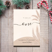 Elegant Boho Pampas Grass Modern Wedding Kaart