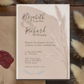 Elegant Boho Pampas Grass Modern Wedding Kaart