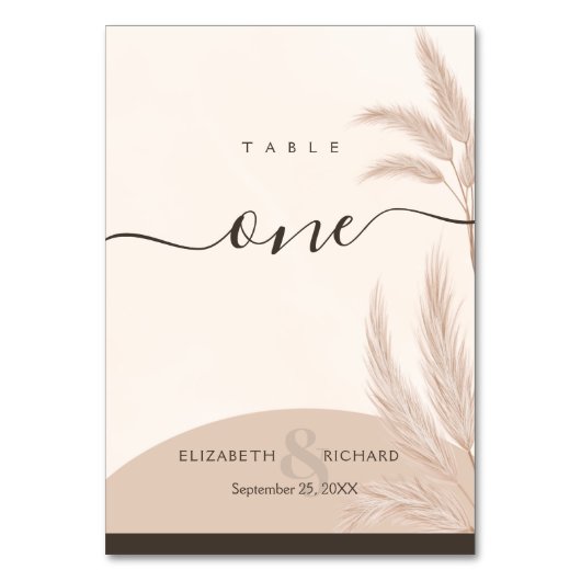 Elegant Boho Pampas Grass Modern Wedding Kaart (Voorkant)