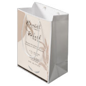 Elegant Boho Pampas Grass Modern Wedding Medium Cadeauzakje (Voorkant Gekanteld)