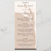 Elegant Boho Pampas Grass Modern Wedding Menu (Voorkant)