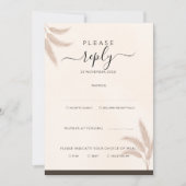 Elegant Boho Pampas Grass Modern Wedding RSVP Kaart (Voorkant)