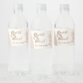 Elegant Boho Pampas Grass Modern Wedding Waterfles Etiket (Flessen)