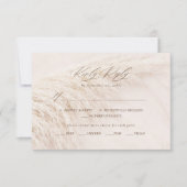 Elegant Boho Pampas Grass RSVP Kaartje (Voorkant)