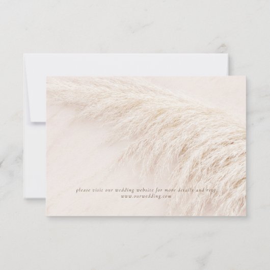 Elegant Boho Pampas Grass RSVP Kaartje (Achterkant)