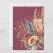 Elegant Boho pampas grass vrijgezellenfeest Kaart (Achterkant)