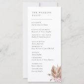 Elegant Boho Pampas Grass Wedding Program (Achterkant)