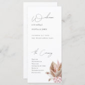 Elegant Boho Pampas Grass Wedding Program (Voorkant / Achterkant)