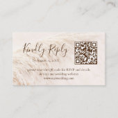 Elegant Boho Pampas Grass Wedding RSVP Card Informatiekaartje (Voorkant)