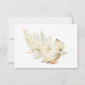 Elegant Boho Pampas Grass Wedding RSVP Kaartje (Achterkant)