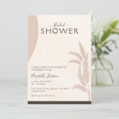 Elegant Boho Pampas Modern Wedding Vrijgezellenfee Kaart (Staand voorkant)