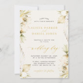 Elegant boho pampas tropical floral bruiloft kaart (Voorkant)