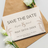 Elegant Boho Pampas Wedding Save the Date Kaart