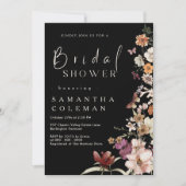 Elegant Boho Pastel Wildflower Black Vrijgezellenf Kaart (Voorkant)