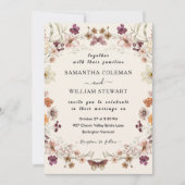 Elegant Boho pastel Wildflower Modern Wedding Kaart (Voorkant)