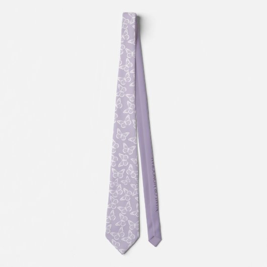 Elegant Boho Pattern Groomsmen Butterfly Lavender Stropdas (Voorkant)