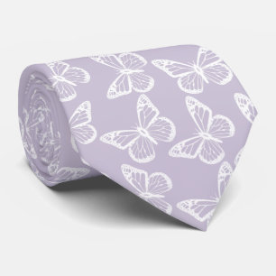 Elegant Boho Pattern Groomsmen Butterfly Lavender Stropdas