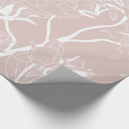 Elegant Boho Peonies Wedding Wrapping Paper Cadeaupapier (Hoek)