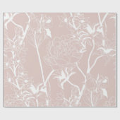 Elegant Boho Peonies Wedding Wrapping Paper Cadeaupapier (Vlak)