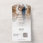 Elegant Boho Photo Couple | Terracotta Wedding All In One Uitnodiging (Binnen)