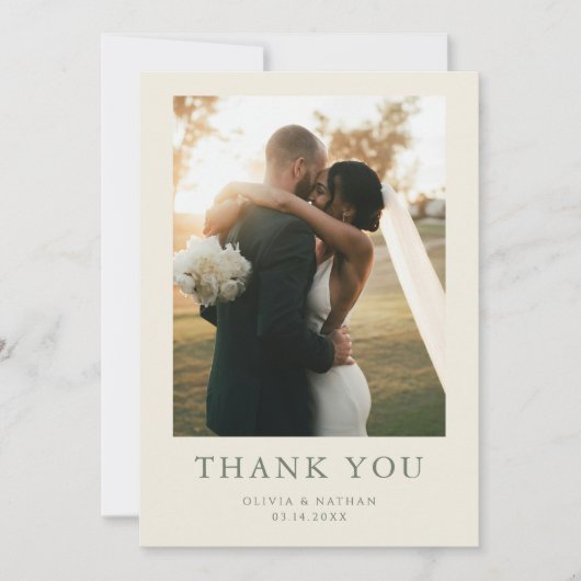 Elegant Boho Photo Wedding Bedankkaart (Voorkant)