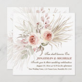 Elegant Boho Pink Blush Floral Christelijk Weddens Kaart (Voorkant / Achterkant)