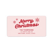 Elegant Boho Pink Holiday Retouradres Label (Voorkant)