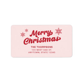 Elegant Boho Pink Holiday Retouradres Label