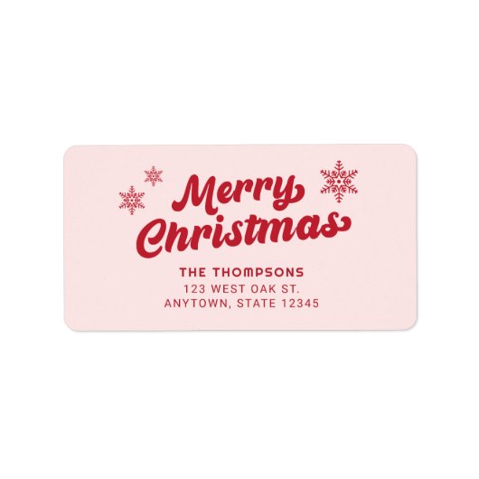 Elegant Boho Pink Holiday Retouradres Label (Voorkant)
