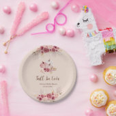 Elegant Boho Pink Pumpkin Bridal Shower Papieren Bordje (Feest)