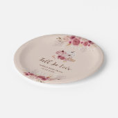 Elegant Boho Pink Pumpkin Bridal Shower Papieren Bordje (Gekanteld)