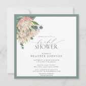 Elegant Boho Protea Waterverf Vrijgezellenfeest Kaart (Voorkant)