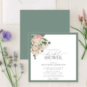 Elegant Boho Protea Waterverf Vrijgezellenfeest Kaart